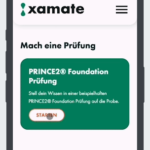 PRINCE2® Foundation Examen-Trainer Prüfen Modus